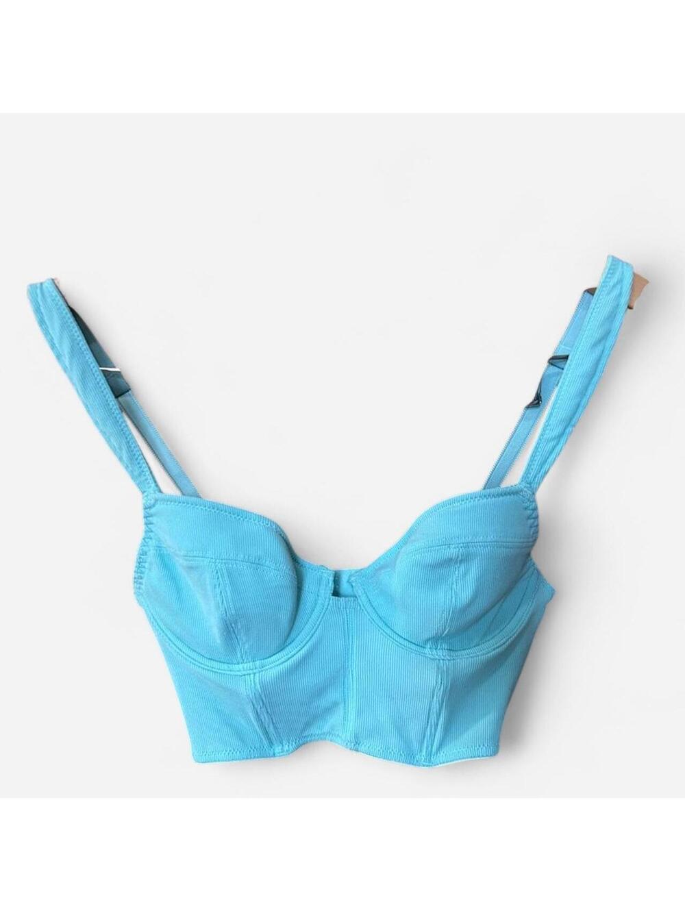 Turquoise Blue corset top with adjustable straps Size Small  #corsetry #festival
